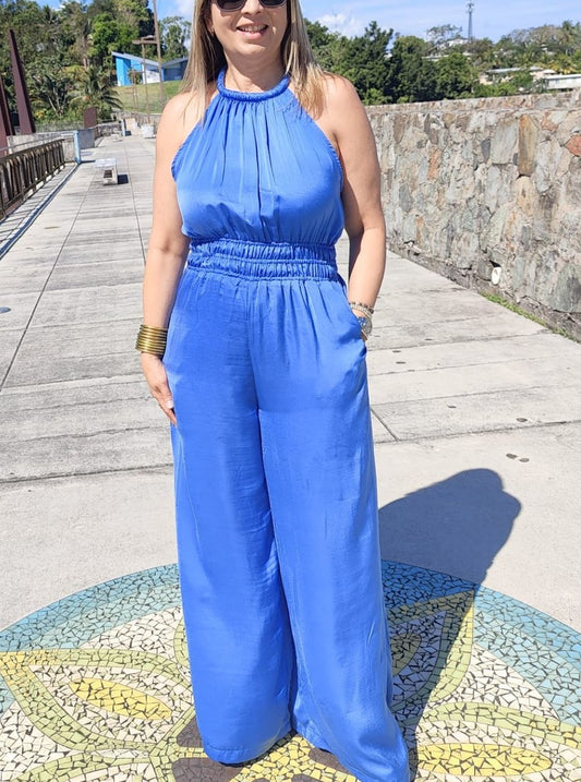 High Neck Sleeveless Jumpsuit